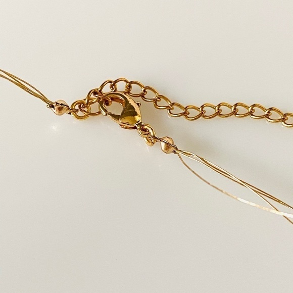 Necklace Faux Pearls Crystals Multiple Strands - Picture 2 of 7